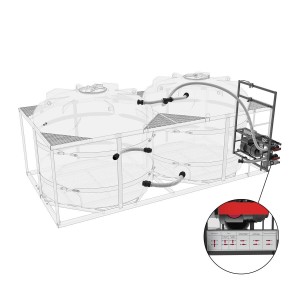 Комплекты ПОЛНОГО слива с заправочными модулями и площадкой для мотопомпы на две емкости TRF