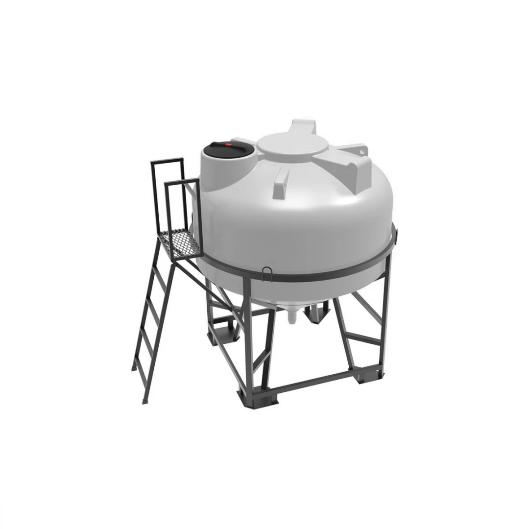 Емкость ЦКТ 3000л с патрубком в обрешетке с лестницей 