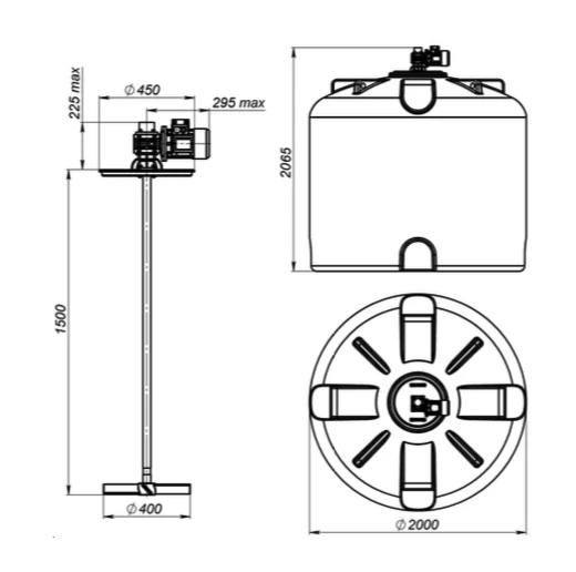 Емкость TR 5000 с лопастной мешалкой