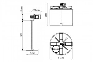 Емкость T 2000 с лопастной мешалкой 