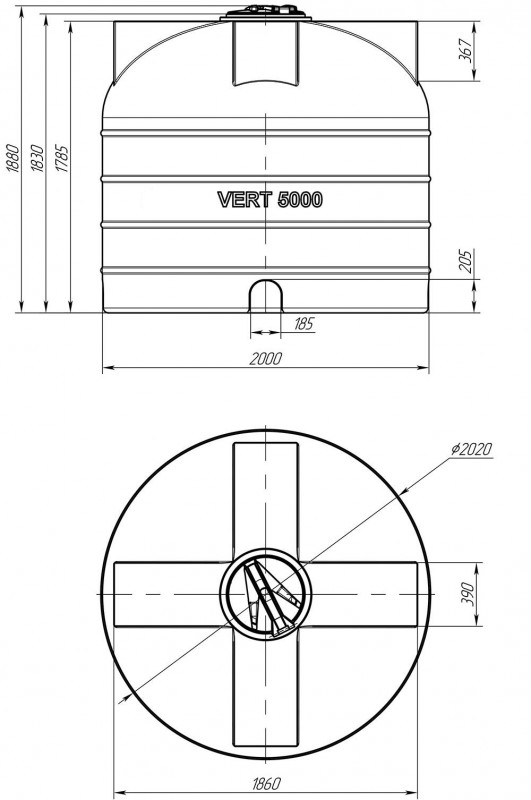 Ёмкость vert 5000 л