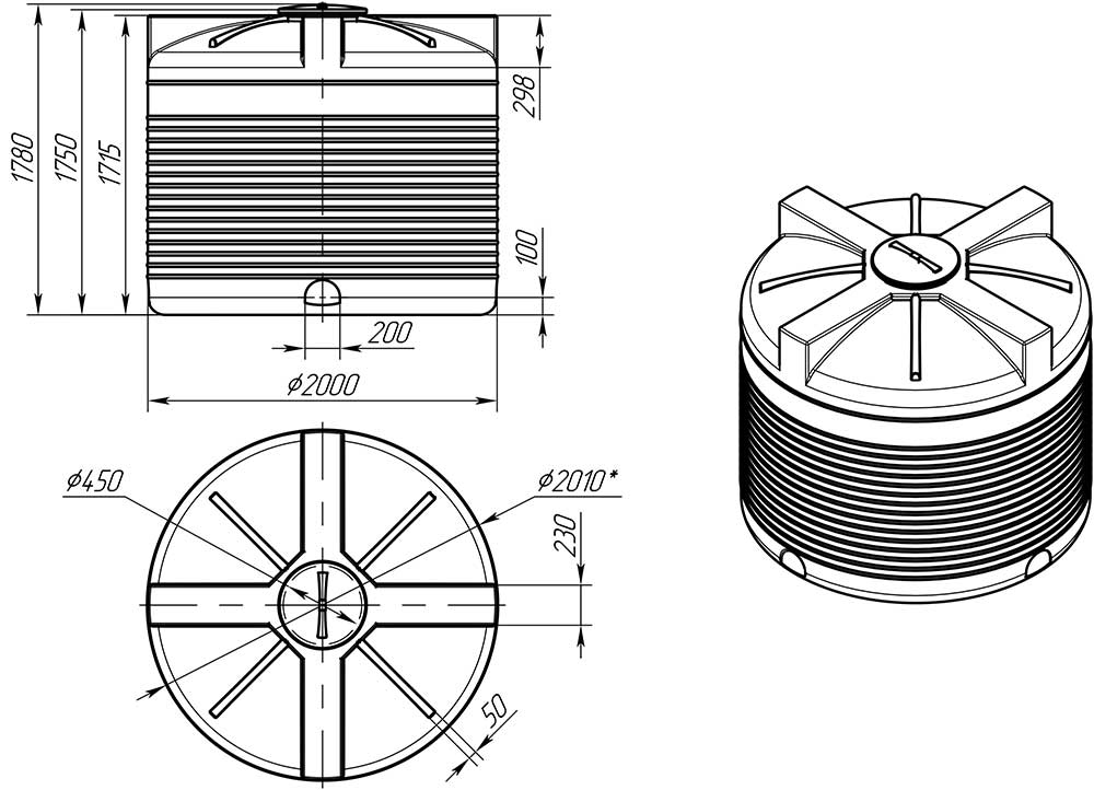 Ёмкость vert 4500 л