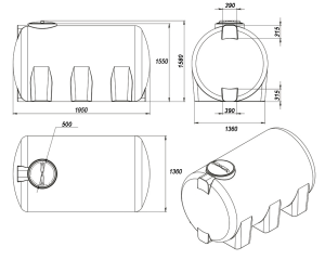Емкость gor 3000л blue 